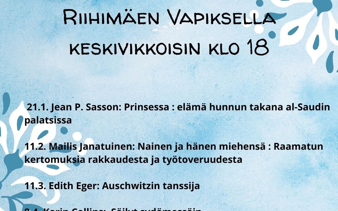 Kirjapiiri ke 21.1. klo 18:00